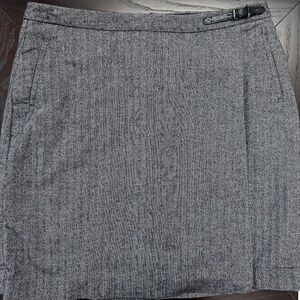 *L.L. BEAN* Black x White Design Classic Fit Formal Pencil Pocket Skirt Size 14